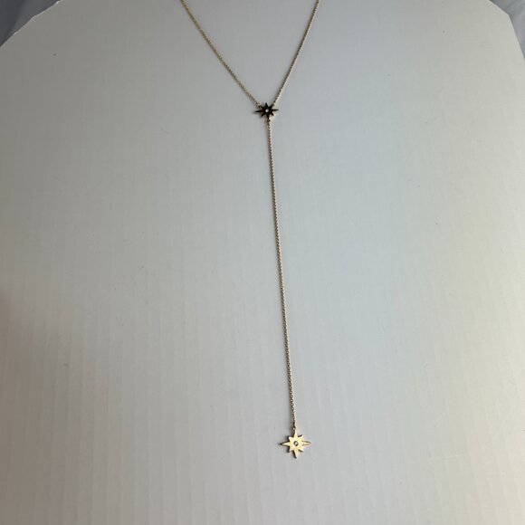 Nordstrom Rack Star Y Gold Tone Necklces with CZ - Picture 8 of 8